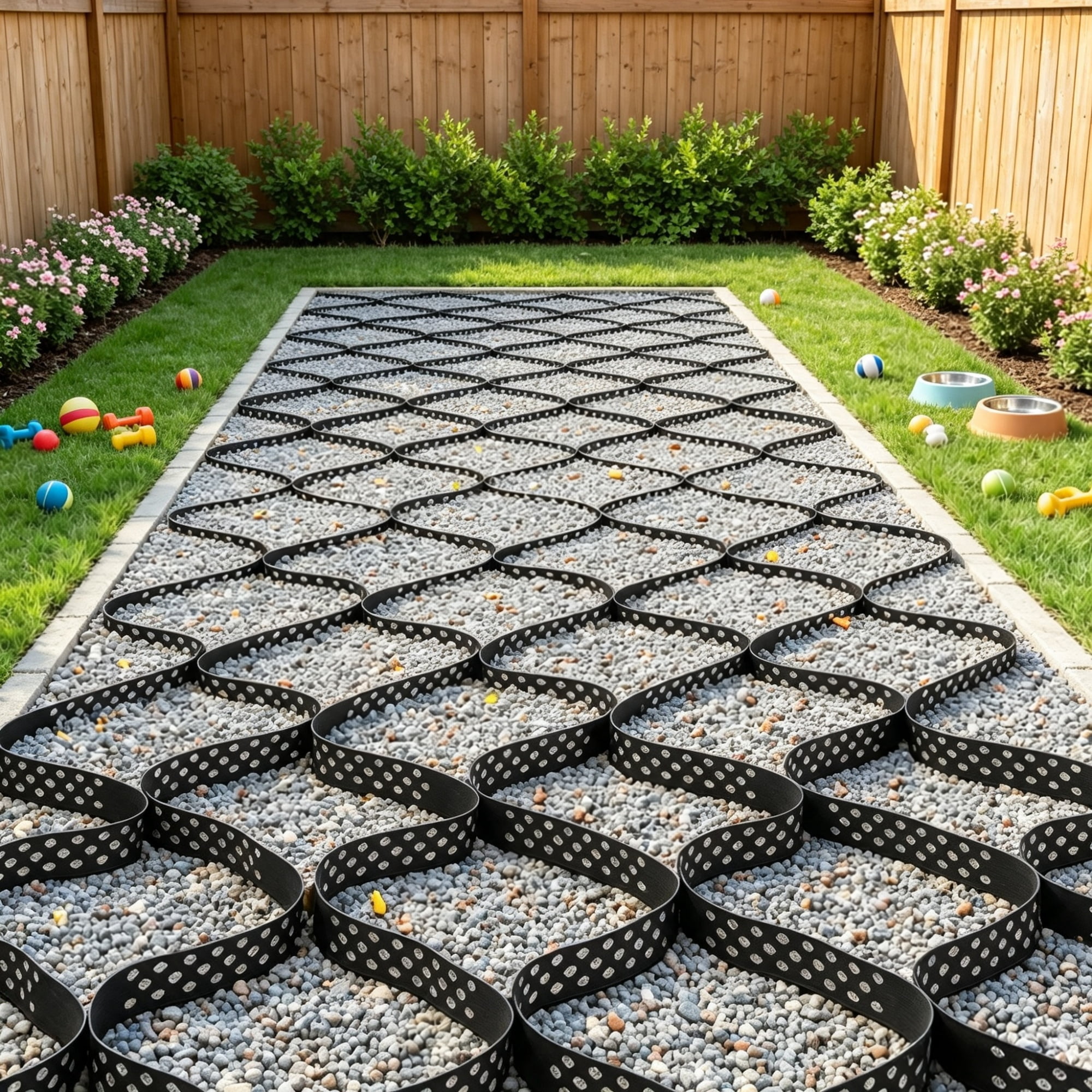 Gravel Grid, Permeable Geo Grid Driveway Stabilizer for Garden, Patio & RV Parking, 17.06 x 8.86 FT
