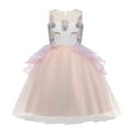 thumbnail image 2 of Zpanxa Baby Girls Princess Dress, Little Girls Party Wedding Formal Dresses, Evening Dress Birthday Dress, Kids Pageant Flower Girl Sleeveless Dress, Christmas Gifts for Girls Pink (3-4 Years), 2 of 4