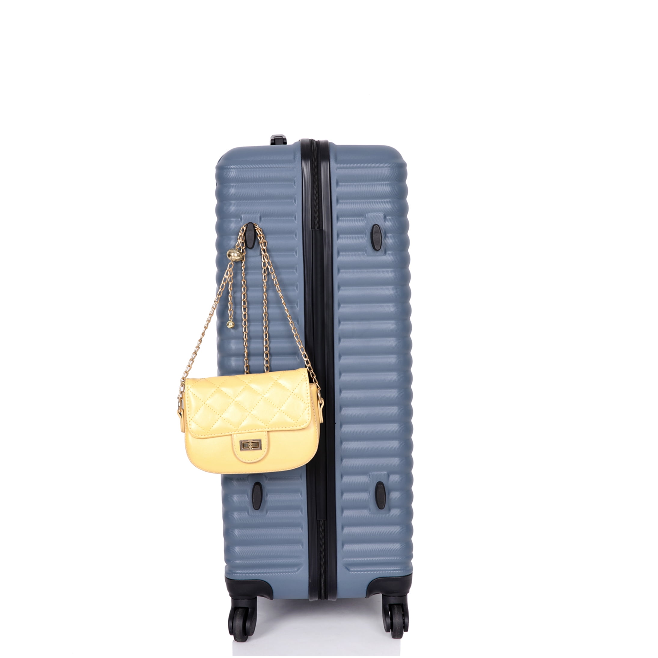COSMOS Blue ABS Hardshell Luggage 3-Piece Set, TSA Lock &; 360 Spinner Wheels, Lightweight Checked &; Carry-On Suitcases
