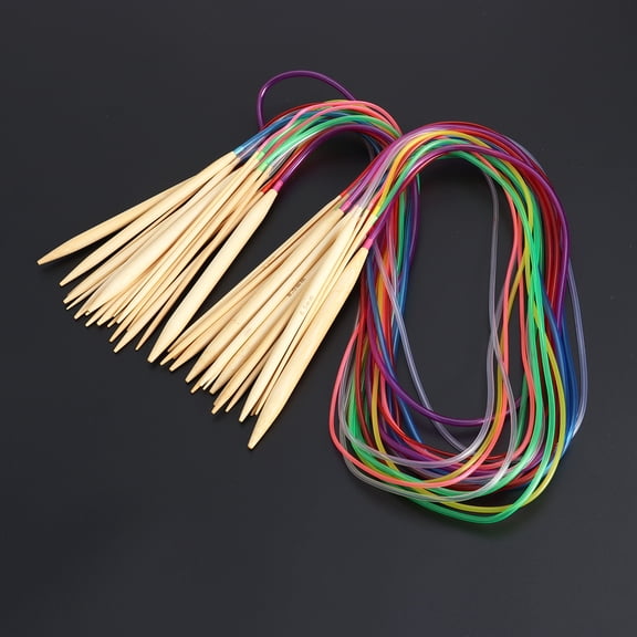 SOPOTUTU 18-Piece Circular Knitting Needles Set, Wood, Lightweight and for Knitting Projects