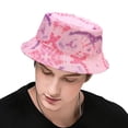 thumbnail image 5 of Sombrero de pescador teñido anudado estampado, sombrero de protección solar para exteriores, sombrero de tazón de doble cara con graffiti, 5 of 5