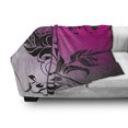 thumbnail image 3 of Floral Soft Flannel Fleece Blanket, Swirled Victorian Flower Branch Backdrop in Vibrant Tones Vintage Fantasy Print, Cozy Plush for Indoor and Outdoor Use, 60" x 80", Magenta Black, by Ambesonne, 3 of 6