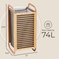 thumbnail image 5 of Danrelax Bamboo Laundry Hamper with Removable Liner Bag, 74L Premium Natural Bamboo Clothes Organizer for Bedroom or Bathroom, 5 of 8