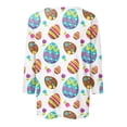 thumbnail image 5 of Womens Easter Shirts Holiday 3/4 Sleeve Tunic Tops Funny Rabbit and Egg Printed T-Shirts Loose Round Neck Pullover Casual Three Quarter Length Blouses Sky Blue 3XL, 5 of 6