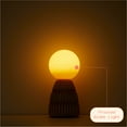 thumbnail image 4 of Beautiful 9.75" Ceramic Brown Ribbed Rechargeable/Cordless Frosted Globe Table Lamp by Drew Barrymore, 4 of 7