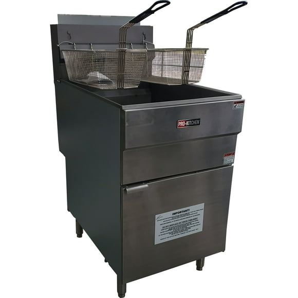 Pro-Kitchen 150,000 BTU Gas Deep Fryer - 85lb Capacity - Single Unit - High-Volume Frying, Fast Recovery, Durable & Efficient (1ct)
