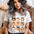 thumbnail image 2 of Pumpkin Collection Graphic Tee | Fall Pumpkin Shirt with Bow Design | Unisex Casual T-Shirt, Gold, Size M, 2 of 6