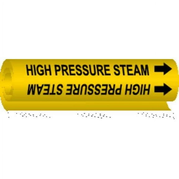 Brady Pipe Marker,High Pressure Steam,Yellow, 5706-I 5706-I