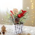 thumbnail image 6 of Christmas Tree Artificial Mini Tabletop Christmas Tree Decor for Desk Bedroom Office Home Small Christmas Decorations with Red Christmas Ball Santa Figure Pine Cones for Holiday, 6 of 6