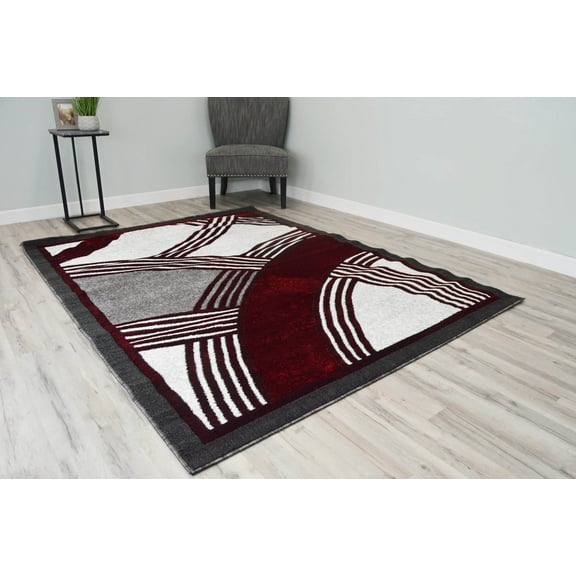 SULTAN Modern Stylish Living Room Rug DESIGN 3008 - 2'6"x3'9", Red