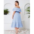 thumbnail image 5 of Yesfashion Women Plus Size Off Shoulder Maxi Dress Ruffle Flowy Casual Summer Boho Long Dresses, 5 of 5