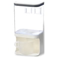 thumbnail image 1 of Wall Mount Dry Food Storage Containers Home Kitchen Candy Snacks Coffee Bean Rice Clear Dispenser Organizer  Dual Bucket, 1 of 10