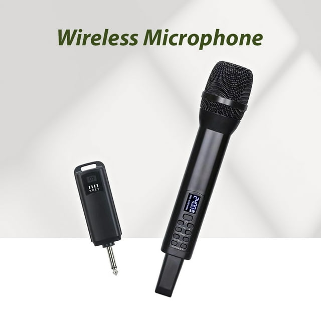 Wireless Microphone System with Handheld Mic Professional Dynamic Microphones for Home Cinemas Karaoke Speech Wedding Party Singing Plug and Play Rechargeable Wireless