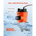 thumbnail image 3 of KFFKFF Boat Livewell Pump, 12V 800 GPH Model with Removable Motor, 90-Degree Angled Baitwell Pumps for Marine Use, Anti-Corrosion Submersible Aerator Pump Suitable for Freshwater and Saltwater, 3 of 9