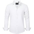 thumbnail image 3 of J.VER Camisas de vestir para hombre, camisa formal de manga larga, elástica, sin arrugas, informal, con botones, 3 of 4