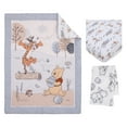 thumbnail image 2 of Disney Winnie the Pooh 3-Piece Crib Bedding Set, Gray, Comforter, Fitted Sheet, Blanket, Infant Boy or Girl, 2 of 6