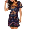 thumbnail image 2 of Logiee Dreamy Jester Under Stars Print Nightgowns for Women,Soft Short-Sleeved Lightweight Sleepwear, Loose Sleepshirts, 2 of 6