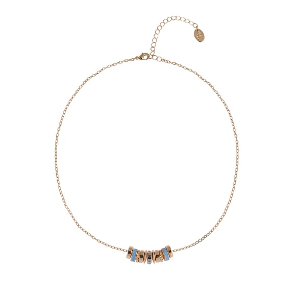 Time and Tru Goldtone Chain with Aqua Birthstone "March" Necklace