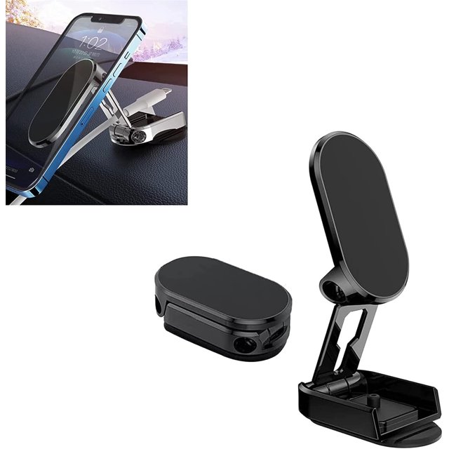 Magnetic Phone Mount for Car,Multifunctional Lazy Desktop Magnet Holder,Foldable Adjustable Height,Rotatable Multi-Angle Cell Phone Stand,for All Phones