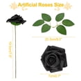 thumbnail image 3 of Keylever 50 Pcs Faux Artificial Flowers Black Real Looking Fake Foam Roses Bulk with Stems for DIY Wedding Party Bouquets Halloween Floral Arrangement Home Decors, 3 of 10
