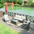 thumbnail image 5 of Moda Furnishings 5 Seater Patio Wicker Sofa Set in the Outdoor, 5 pieces, Grey, 5 of 10