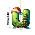 thumbnail image 3 of DAMAI 26 Letter Ornaments Christmas Tree Decoration,2025 Initial A to Z Christmas Letters Decoration, 2D Acrylic Green Xmas Tree Initials Ornament with Santa Hat Pendants for DIY Crafts Home Party, 3 of 4