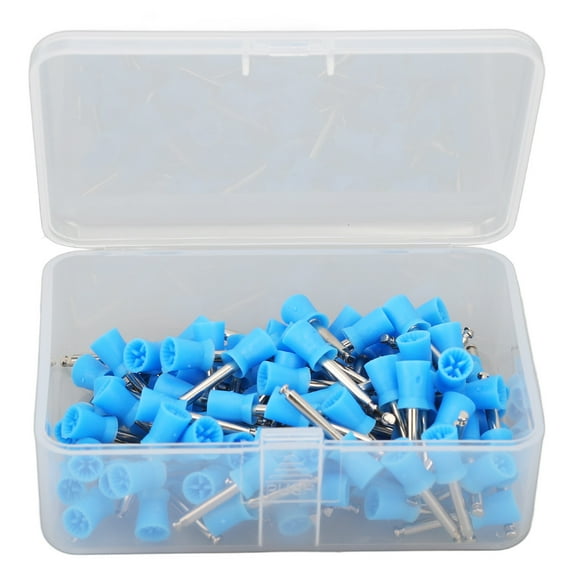Polishing Cup, Teeth Polishing Brush 100pcs Stain Removal Silicone Rubber Portable  For Dentists For  Hospital Blue,White