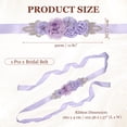 thumbnail image 2 of Bridal Waist Belt, 102 Inch Satin Bridal Wedding Dress Belt Handmade with Flowers Pearls Crystal Rhinestone Ribbon Sash for Bride, Light Purple, 2 of 7