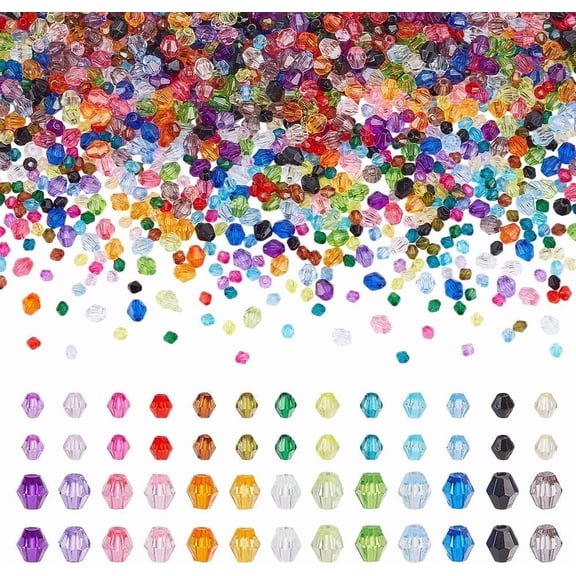 8450Pcs 13 Colors Faceted Beads 4mm 6mm Briolette Beads Glass Rondelle Bead Colorful Spacer Loose Bead for Bracelet Earring Necklace Jewelry Making DIY Craft