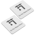 thumbnail image 4 of Save Water Sign for Bathroom and Kitchen Silver Aluminum and Plastic Notice Sticker 2 Pieces, 4 of 9