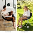 thumbnail image 4 of JJUN Comfy Foldable Chair for Bedroom, Adults Kids Portable Faux Fur Round Chair for Living Room Dorm Room Apartment (2 Pack, Black), 4 of 14