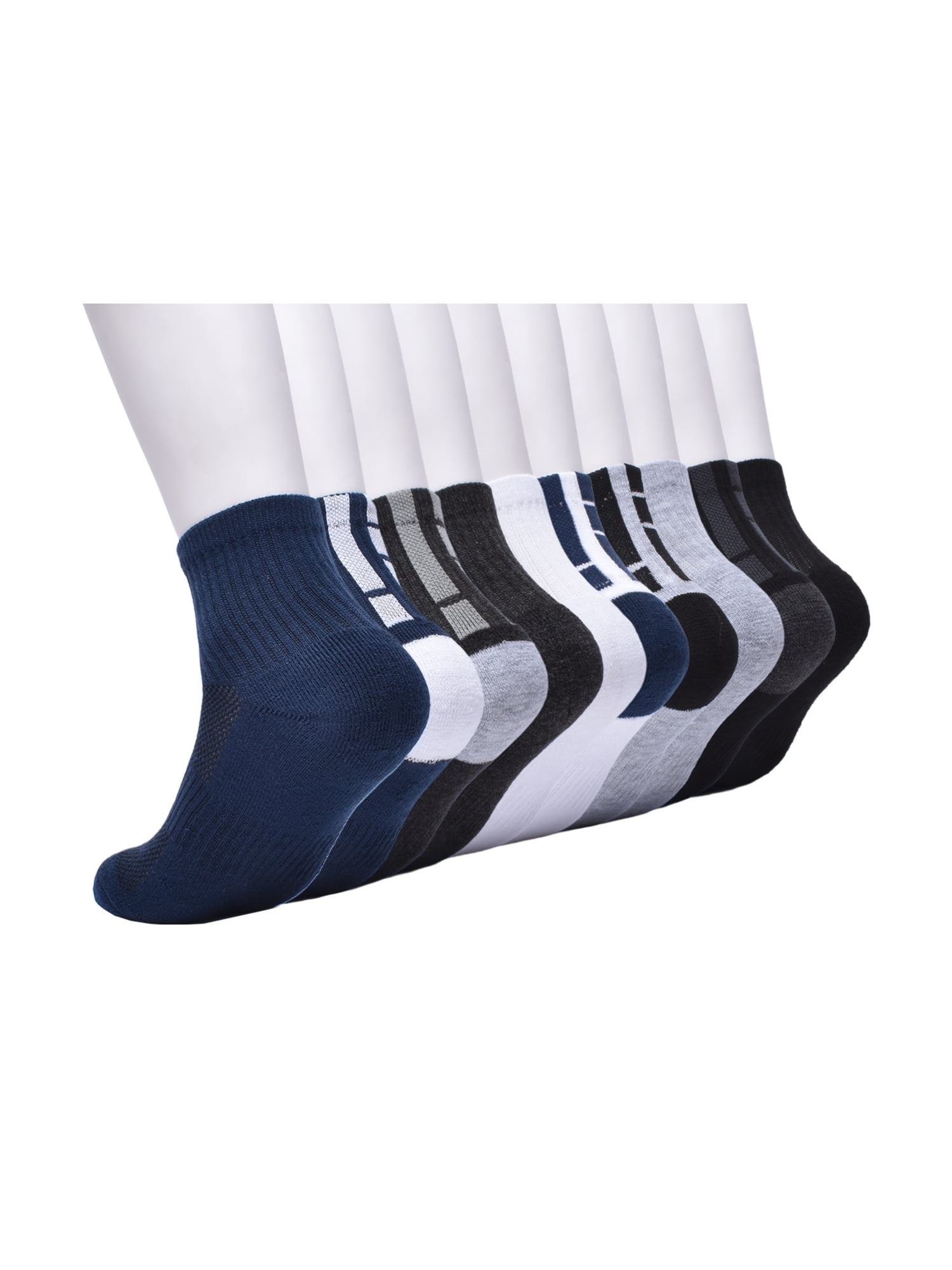 Athletic Works Boys Mid Crew Socks, 10 Pack, Sizes S-L