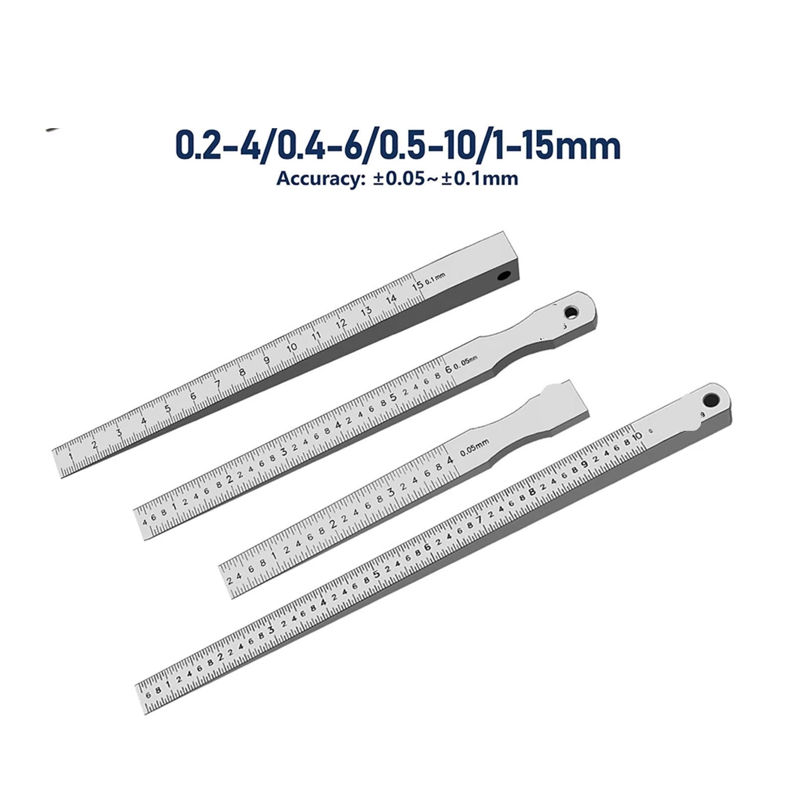 0.2-4 0.4-6 0.5-10 1-15mm High Hardness Stainless Steel Slope Gauge Flatness Gap Detection Between Slope Wedge Feeler Gauge ,Corrosion-Resistant