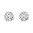 thumbnail image 3 of 1/2 Carat Flower Shaped Cluster Diamond Earrings in 14K Rose Gold (I1-I2 Clarity), 3 of 4