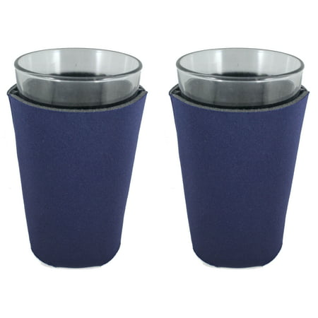 Blank Foam Pint Glass Coolie(s), Collapsible Bottom (2, Navy Blue)