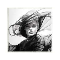 Stupell Industries Modern Fashion Portrait Abstract Painting Unframed Art Print Wall Art, 12 x 12