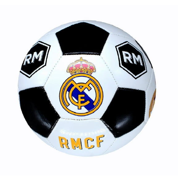 Icon Sports Real Madrid Soccer Ball Officially Licensed Player Ball Size 5 - White&Black