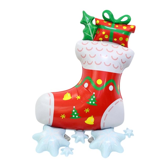 Décorations de Fête en Forme de Ballon Gonflable avec Père Noël et Bas Rouges en Forme de Ballon en Forme de Bas 55,90 Po x 36,22 Po