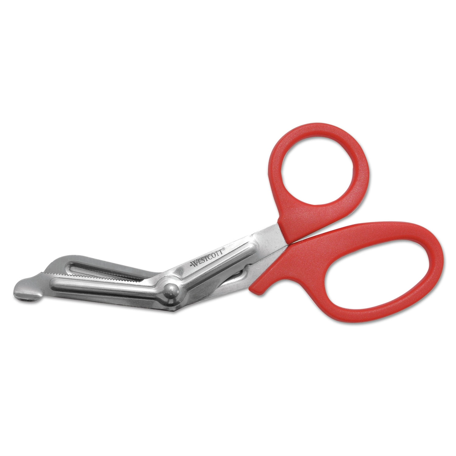 Acme Stainless Steel Office Snips, 7" Long, 1.75" Cut Length, Red Offset Handle