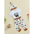 thumbnail image 3 of FEORJGP Infant Baby Boys Girls Summer Western Outfits 0 3M 6M 12M Toddler Short Sleeves Rompers Cow Print Jumpsuits and Elastic Pants Headband/Beaniesashion Cute 3 Piece Casual Set for Daily, 3 of 9