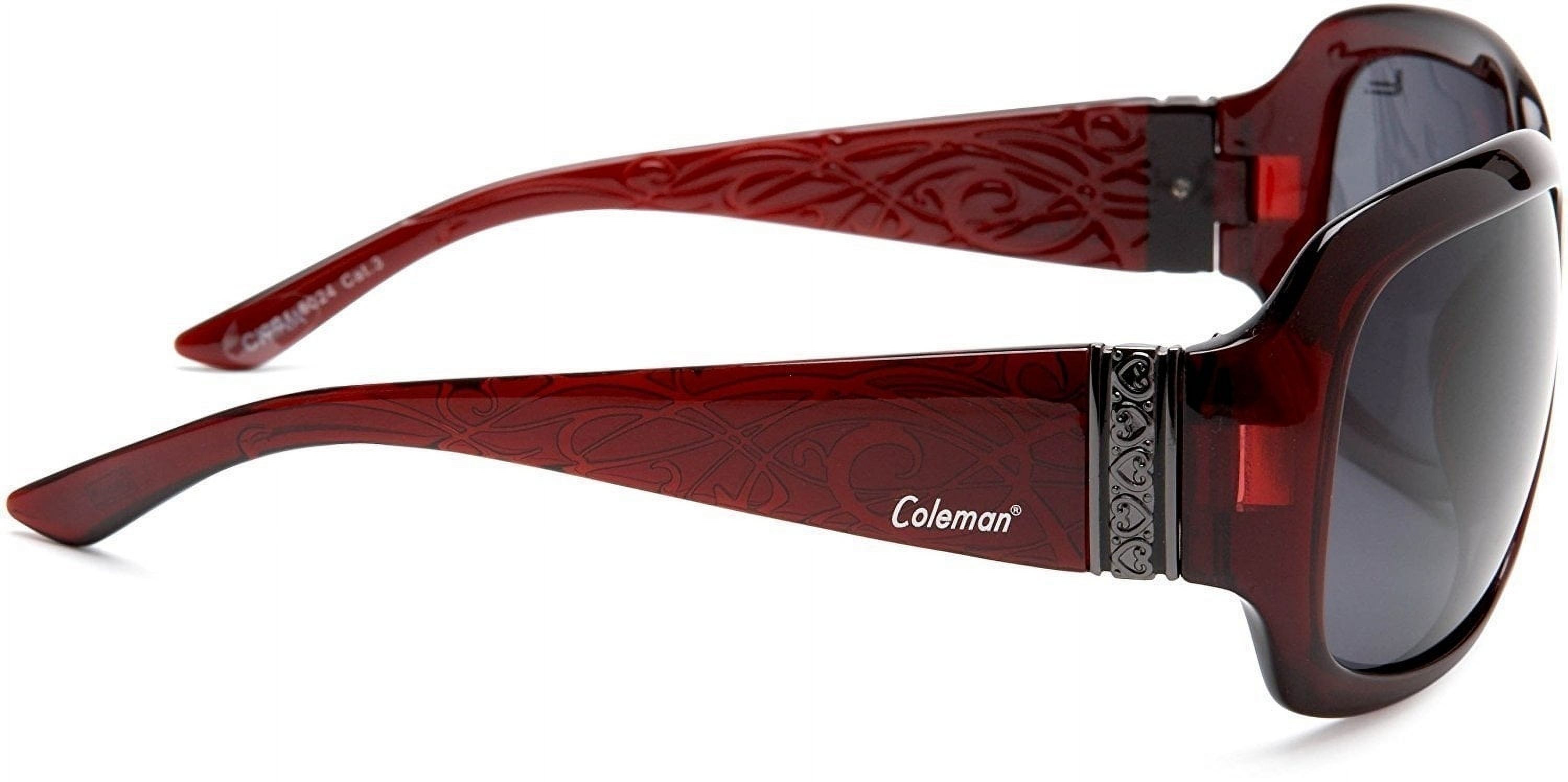 Coleman Women's CC1 6024 Polarized Sunglasses Audrey Hepburn Style - Burgundy -