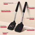 thumbnail image 5 of Unicook 2 Pack Silicone Spatula Turners, Non Stick Solid & Slotted Cooking Spatula Set, Kitchen Cooking Utensils, Black, 5 of 9