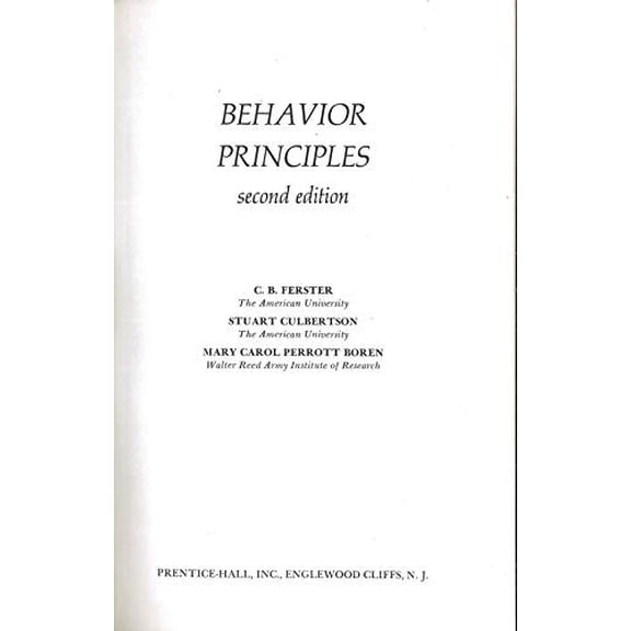 Pre-Owned Behaviour Principles Paperback