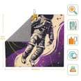 thumbnail image 3 of Naloa Astronaut Floating purple Space Dish Drying Mat for Kitchen Counter, Heat Resistant Drainer Mats, Absorbent Draining Mat,Dish Rack Pad,16"x18", 3 of 8