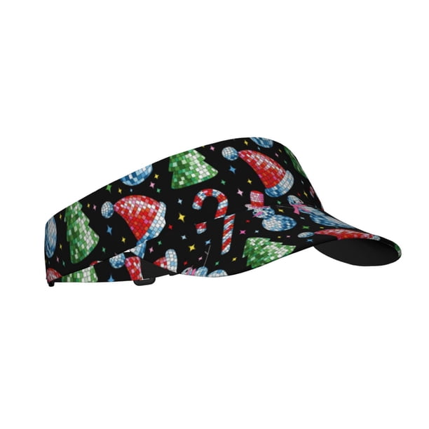 Fotbe Disco Mirror Ball Snowman Visera Deportiva con Diseño, Gorra Abierta Ajustable de Algodón para Mujer y Hombre