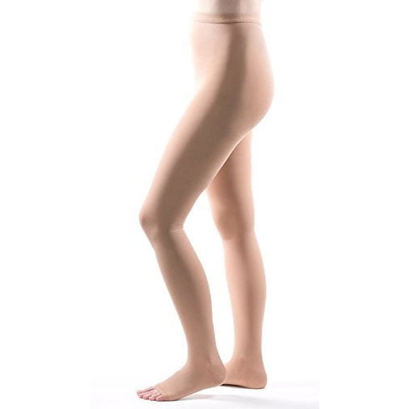 Allegro 20-30 mmHg Surgical 203/206 Pantyhose Open Toe (Beige) Queen