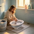 Honmine Medium-Sized Thickened Plastic Folding Laundry Tub, Convenient ...