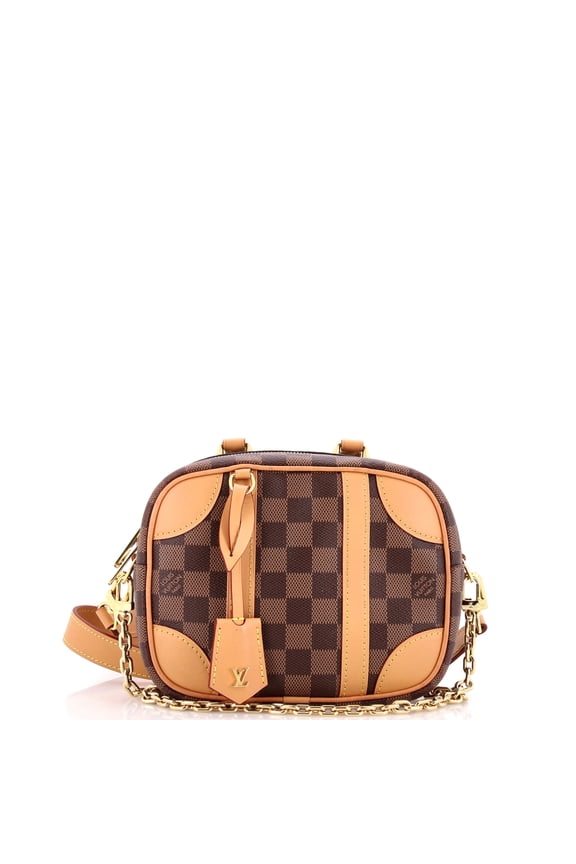 Pre-Owned Valisette Souple Handbag Damier with Leather BB By Rebag