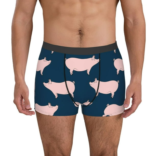 Balery Pig 1 Calzoncillos bóxer para hombre, ropa interior de algodón suave y transpirable con cinturilla de nailon-Medium