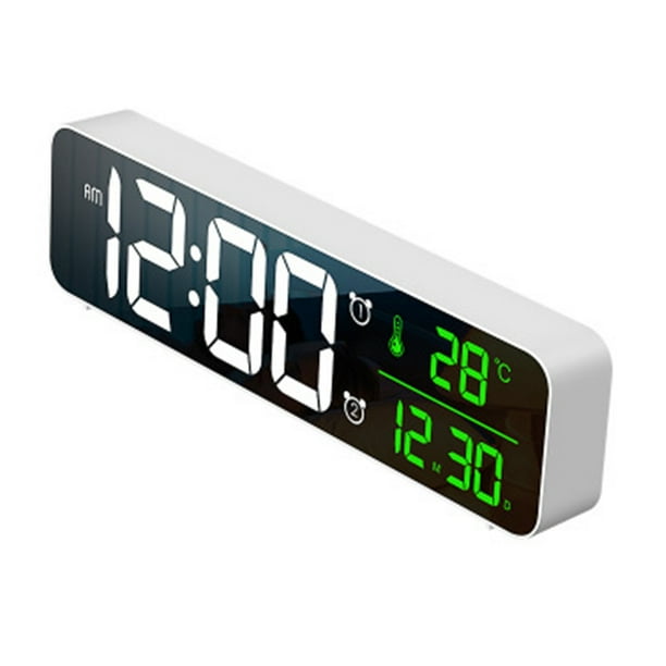 Digital alarm clock, LED alarm clock Digital mirror wall clock Large digits table clock with